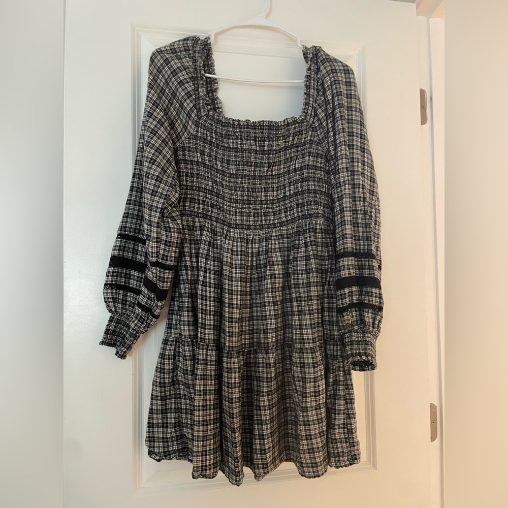 American Eagle Smocked Gingham Dress